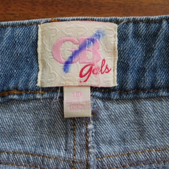 NWT $49 GB GIRLS Blue Jeans Embellished Crystal Beaded Jeans Size 10 - Picture 7 of 10
